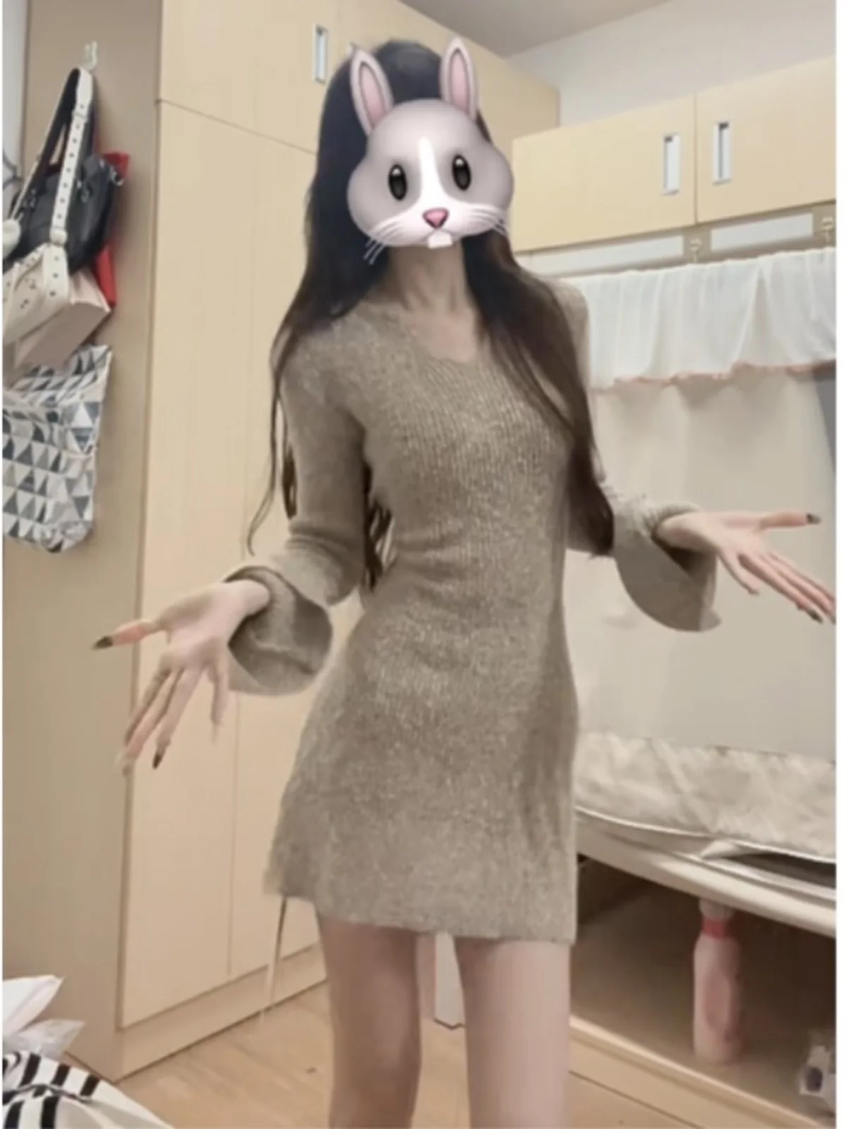 Korean Series Atmosphere Wear Fishing Dating Dress Super Nice Inner wear Base Knit sweater 2024 Autumn