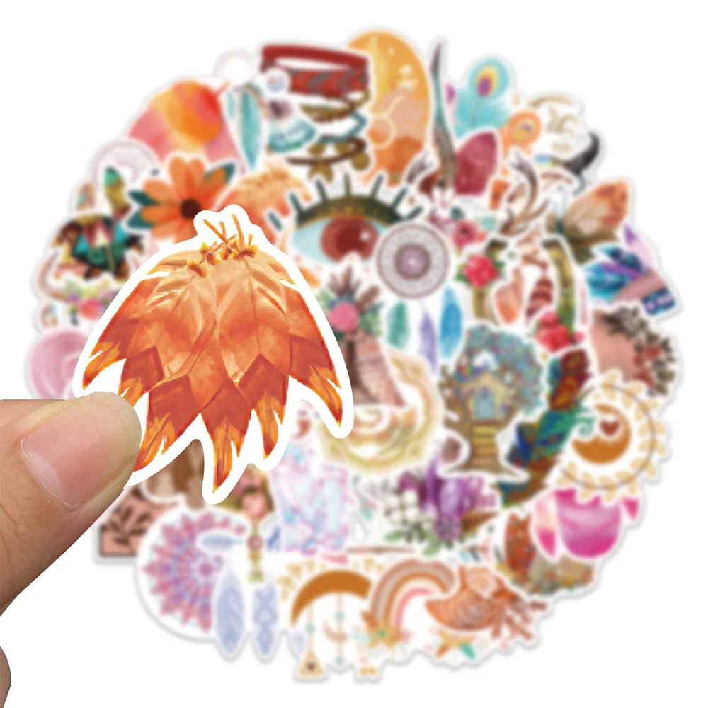 103050pcs vintage cute bohemia art graffiti stickers cartoon aesthetic decals diy scrapbook laptop phone sticker for girl kids free global shipping