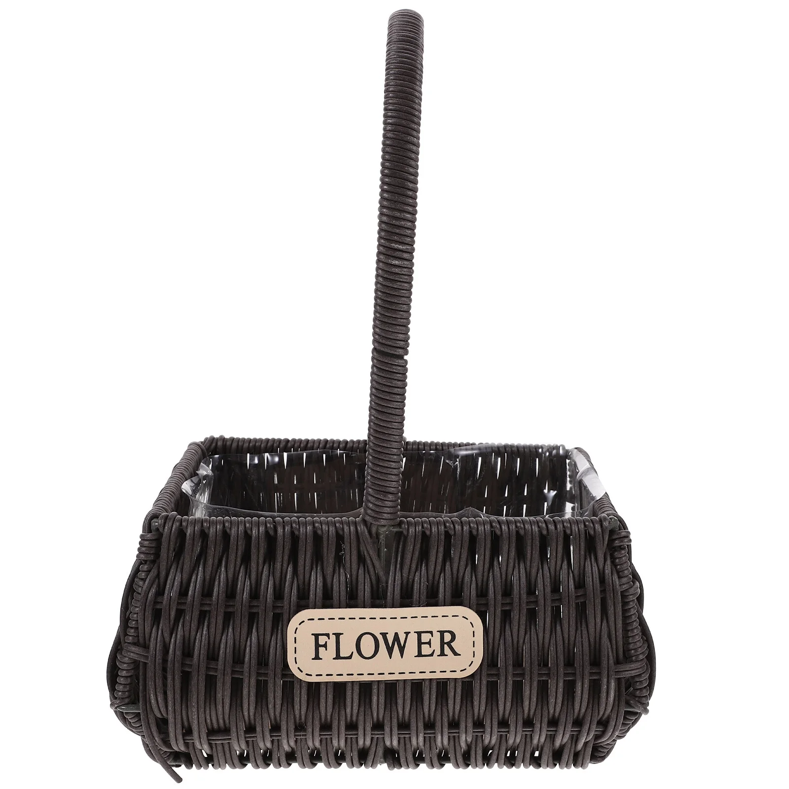 

Ornaments Hand Decor Wedding Flower Basket Woven Portable Supplies Plastic Decorative Holder Storage Shop Handle Hand-made