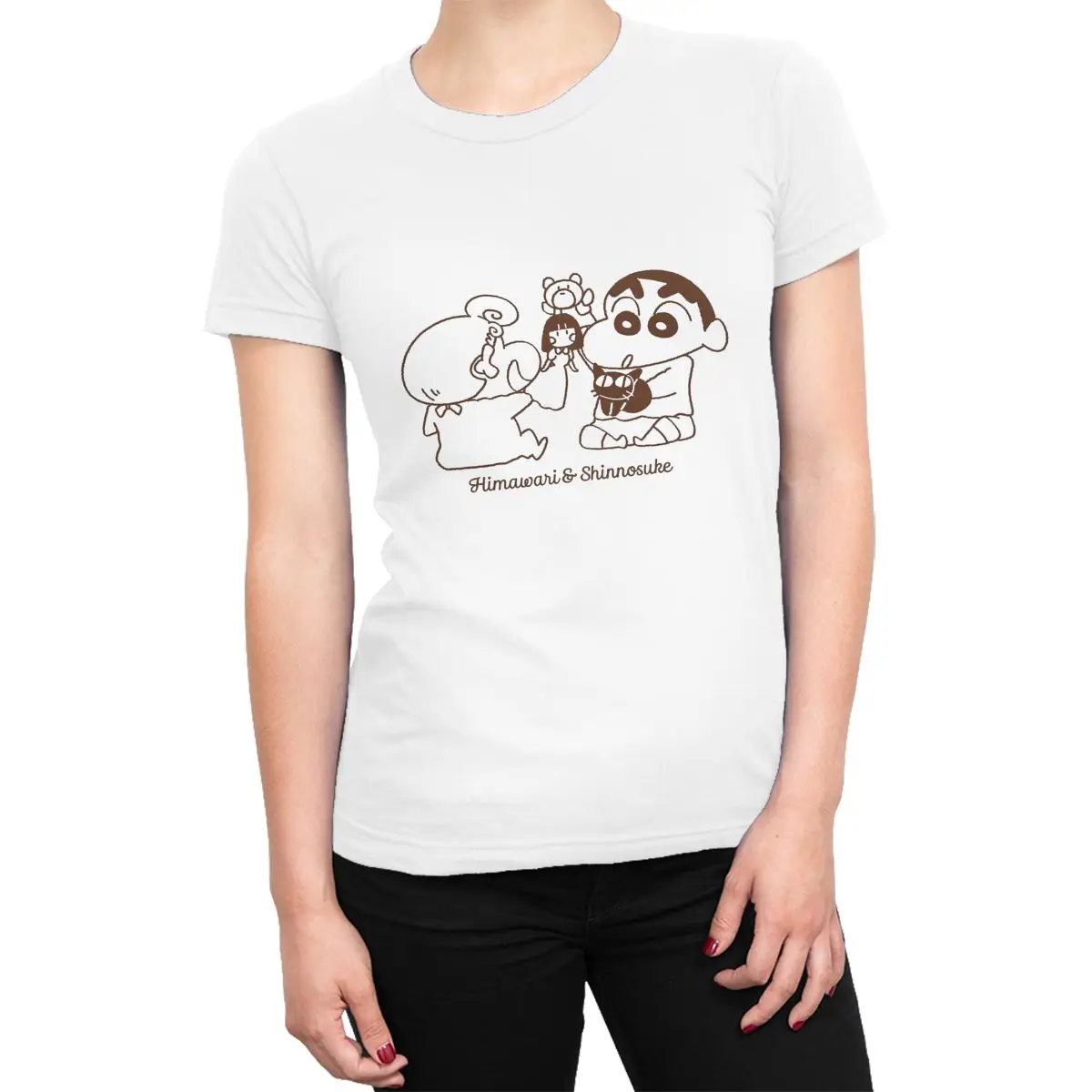 Хлопковая футболка Crayon Shin-chans женская кукла игра с Himawari эстетические