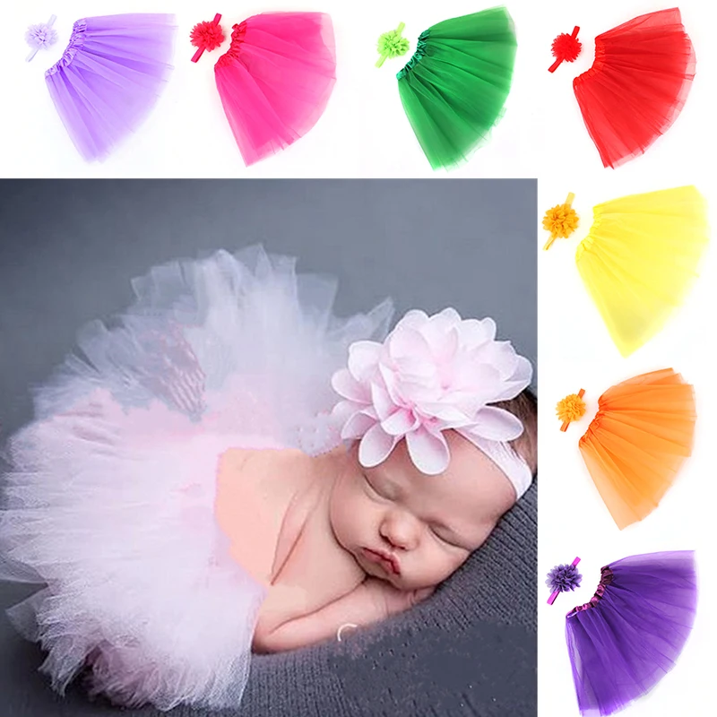 

Newborn Baby Girls Tutu Skirt & Headband Outfit Set Photo Shoot Prop Cute Sweet Princess Skirts Baby Clothing New 2019