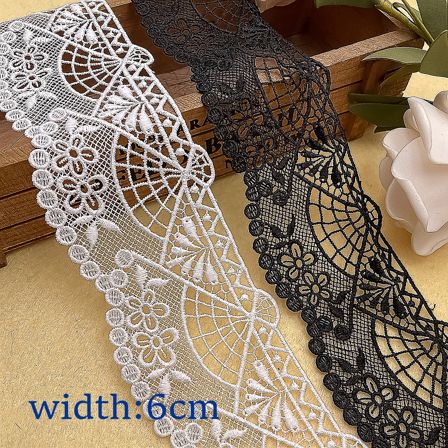 

Milk Silk Lace Trim With Water-Soluble Embroidery And Hollow-Out Design Ideal For Wedding Dress Sewing Accessories