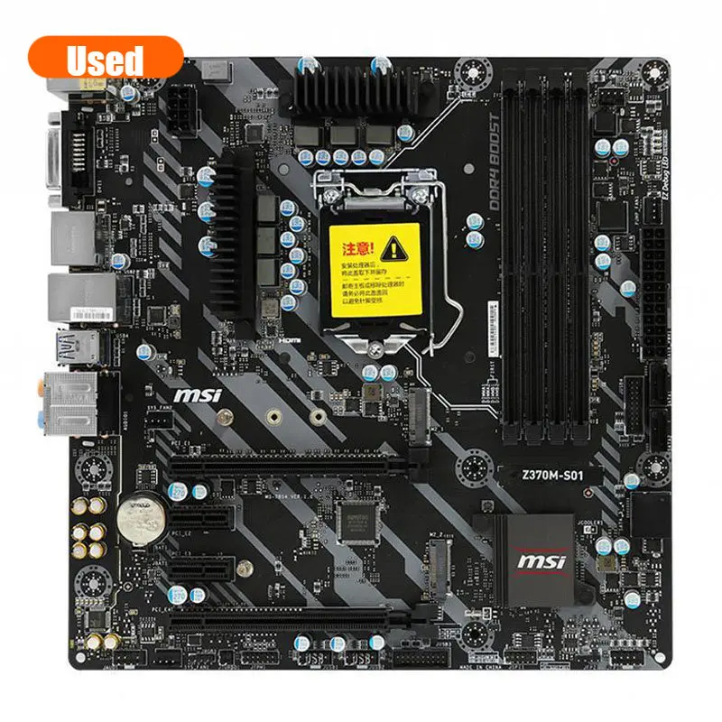 Материнская плата MSI Z370M S01 LGA 1151 с Intel Z370 DDR4 64 Гб 2xPCI-E 3,0x16 M.2 Core i7 процессоры DVI HDMI USB 3,1 ATX