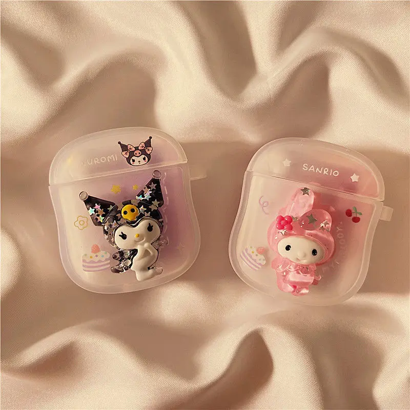 

Kawaii Sanrio Onpompurin Kuromi Airpods чехол для наушников для 1 2 Pro 3 чехол для наушников Симпатичные беспроводные Bluetooth наушники аксессуары