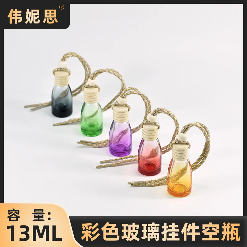 1Pcs Split empty bottle glass bottle bulk perfume bottle 13ML colored glass pendant perfume empty bottle 6-color perfume women