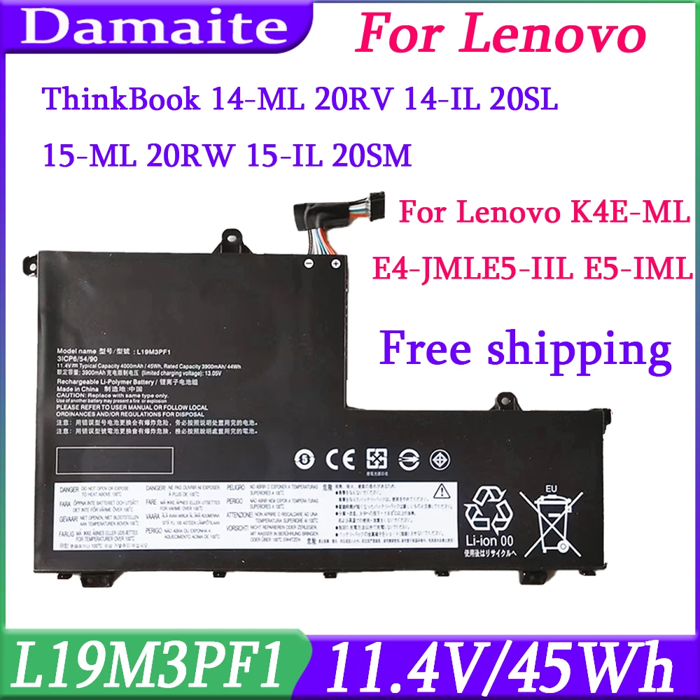 L19M3PF1 L19M3PF2 Аккумулятор для ноутбука Lenovo ThinkBook 14-IML 20RV 14-IIL 20SL 15-IML 20RW 15-IIL серии L19C3PF9