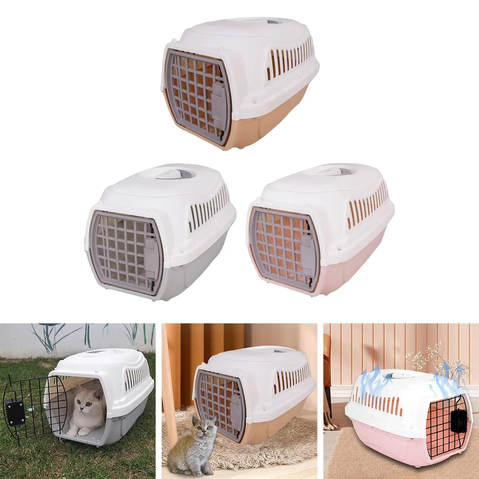 Breathable Cat Carrier Box Carrier Basket Safe Transport Cage Large Indoor images - 6