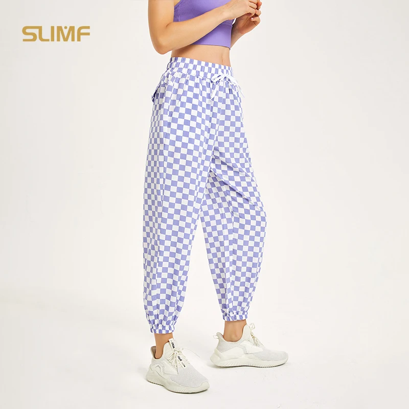 

Фирменные женские спортивные тренировочные штаны SLIMF для бега с высокой талией, дышащие штаны для спортзала, повседневные женские штаны для...