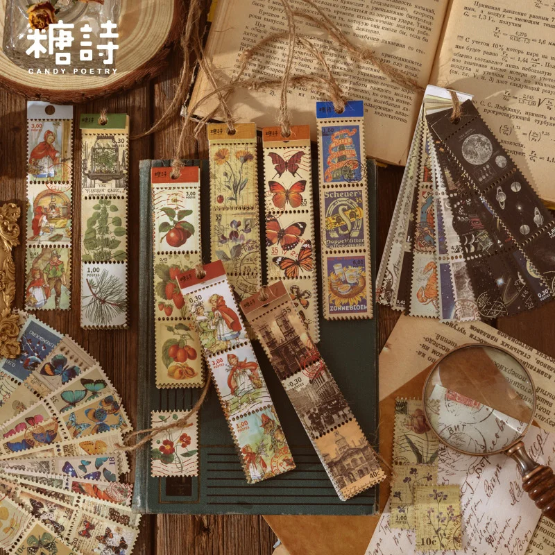 

45Pcs Retro Butterfly Plant Long Stickers Mini Strip DIY Journal Scrapbooking Decorative Diary Stickers Kawaii Stationery