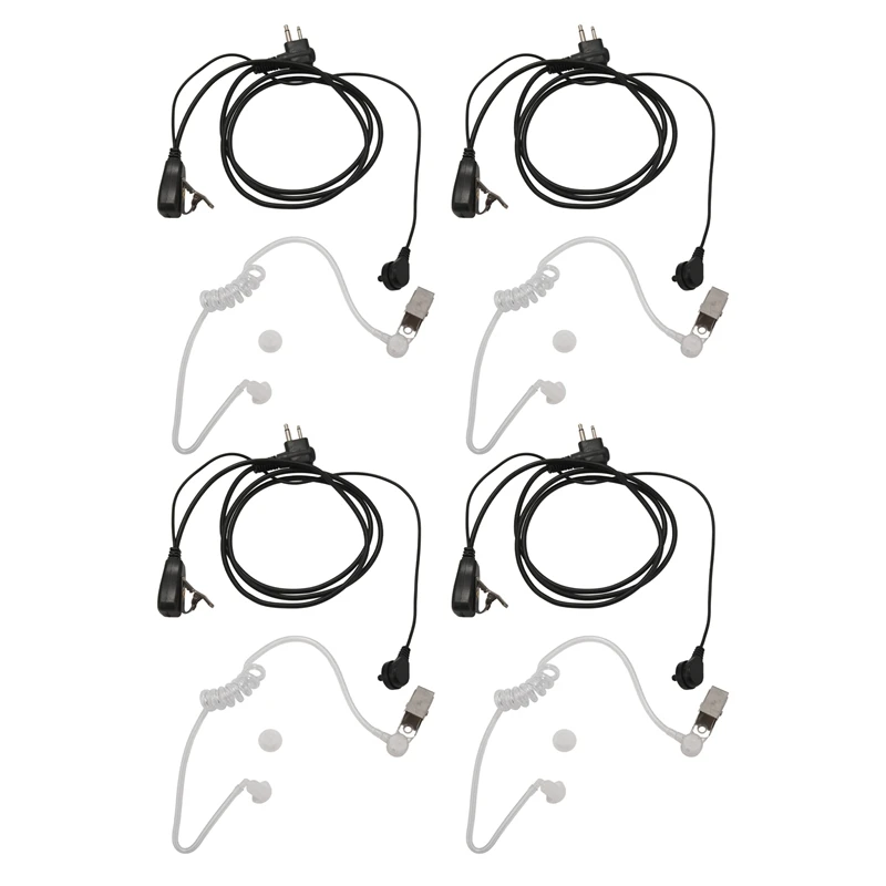 

4Pack Fbi Style 2Pin Covert Acoustic Tube Earpiece Ptt Headset For Motorola 2 Ways Radio GP88S GP300 GP68 GP2000 GP88