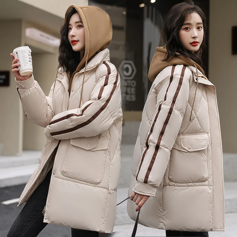 Зимние куртки, женские парки с капюшоном 2023