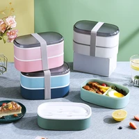 japanese style double layer lunch box with straps double layer lunch box light food container bento box cute creative lunch box