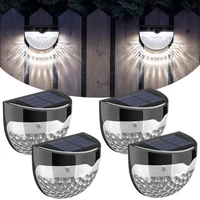 4 pack solar led fence lights outdoor waterproof garden yard deck wall step stair driveway landscape powered decoration lamp
