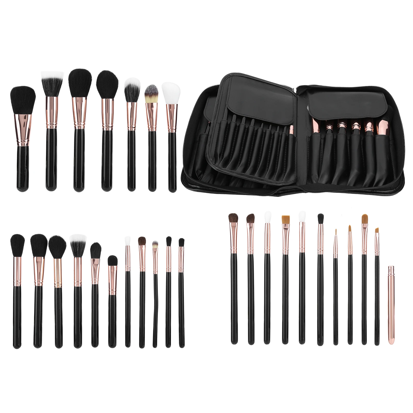 

29pcs Loose Powder Eyeshadow Brush Concealer Cosmetic Brush Set with PU Bag Makeup Tool