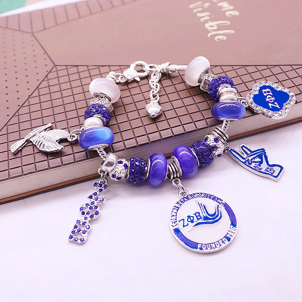 Женская группа голубые бусины с большим отверстием греческий сорр жест голубь