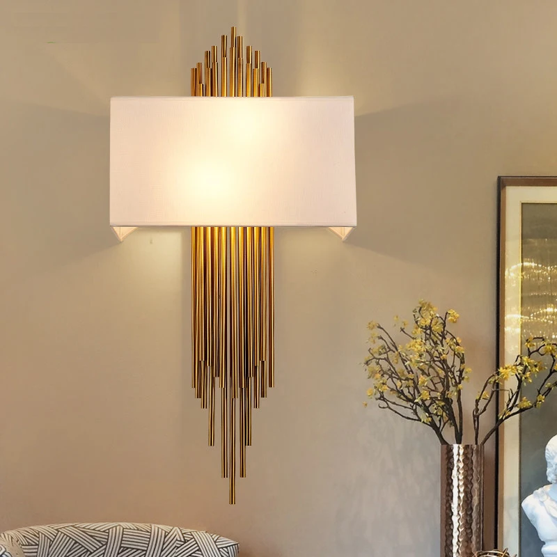 

Modern Wall Lamp Stairs Corridor Simple Wall Light For Home Luxury Bathroom/Bedroom Decoration Fabric Decor Lamp Wall Lamp