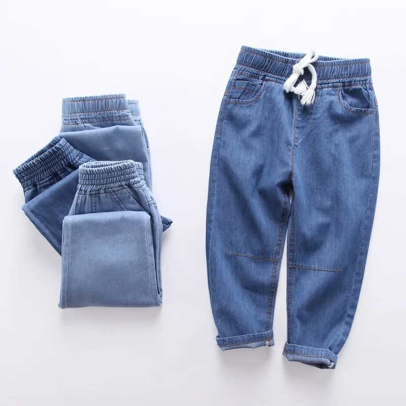 

Fashion Children's Pants Spring Autmn Solid Color Classic Blue Trousers Summer Thin Meterial Casual Toddler Girl Boy Clothing