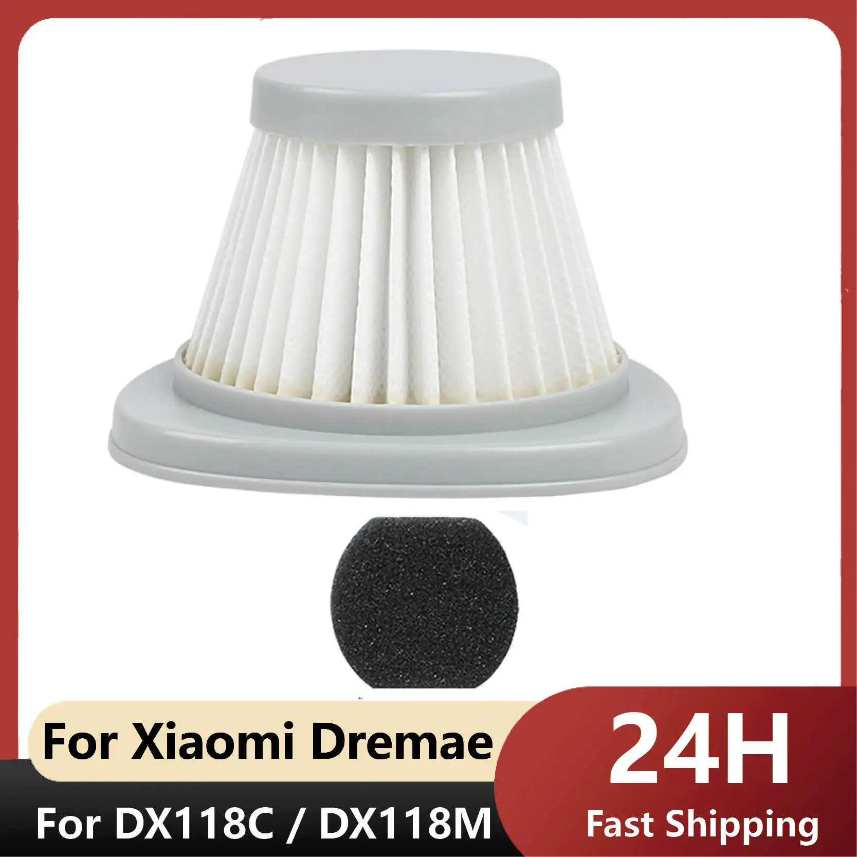 

10 шт./6 шт./5 шт./1 шт. HEPA-фильтр + 10 шт. Замена губки фильтра для Xiaomi Dreame DX118C/DX118M Запчасти для пылесоса