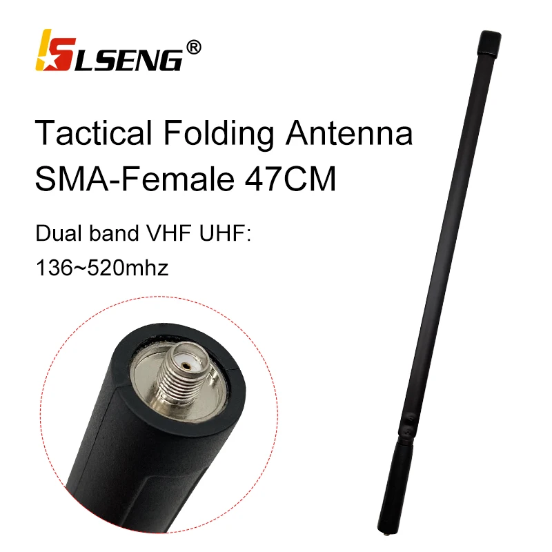 

LSENG Foldable CS Tactical SMA Female Walkie Talkie Antenna Dual Band VHF UHF 136-520MHz for Baofeng BF-F8HP UV-5R UV-82 BF-888S