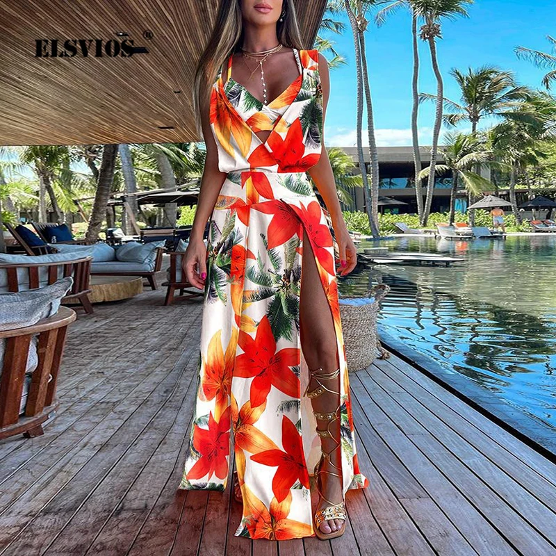 

Женское платье с V-образным вырезом, открытой спиной и высокой талией