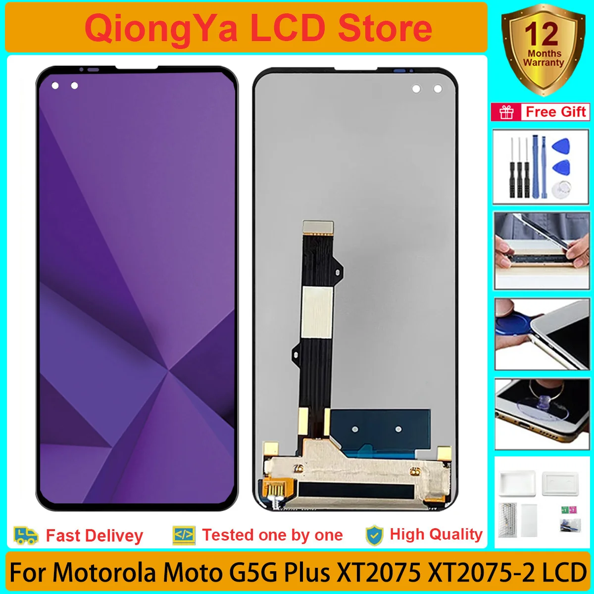 

Original Tested 6.7" G 5G Plus Display For Motorola Moto G5G Plus XT2075 XT2075-2 LCD with Touch Screen Digitizer Assembly Part