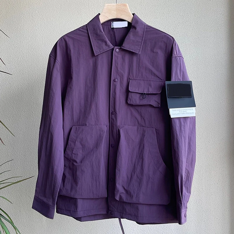 

Нейлоновая клетчатая быстросохнущая мужская Тонкая куртка с несколькими карманами, уличное демисезонное пальто, ветрозащитная мужская куртка MA893