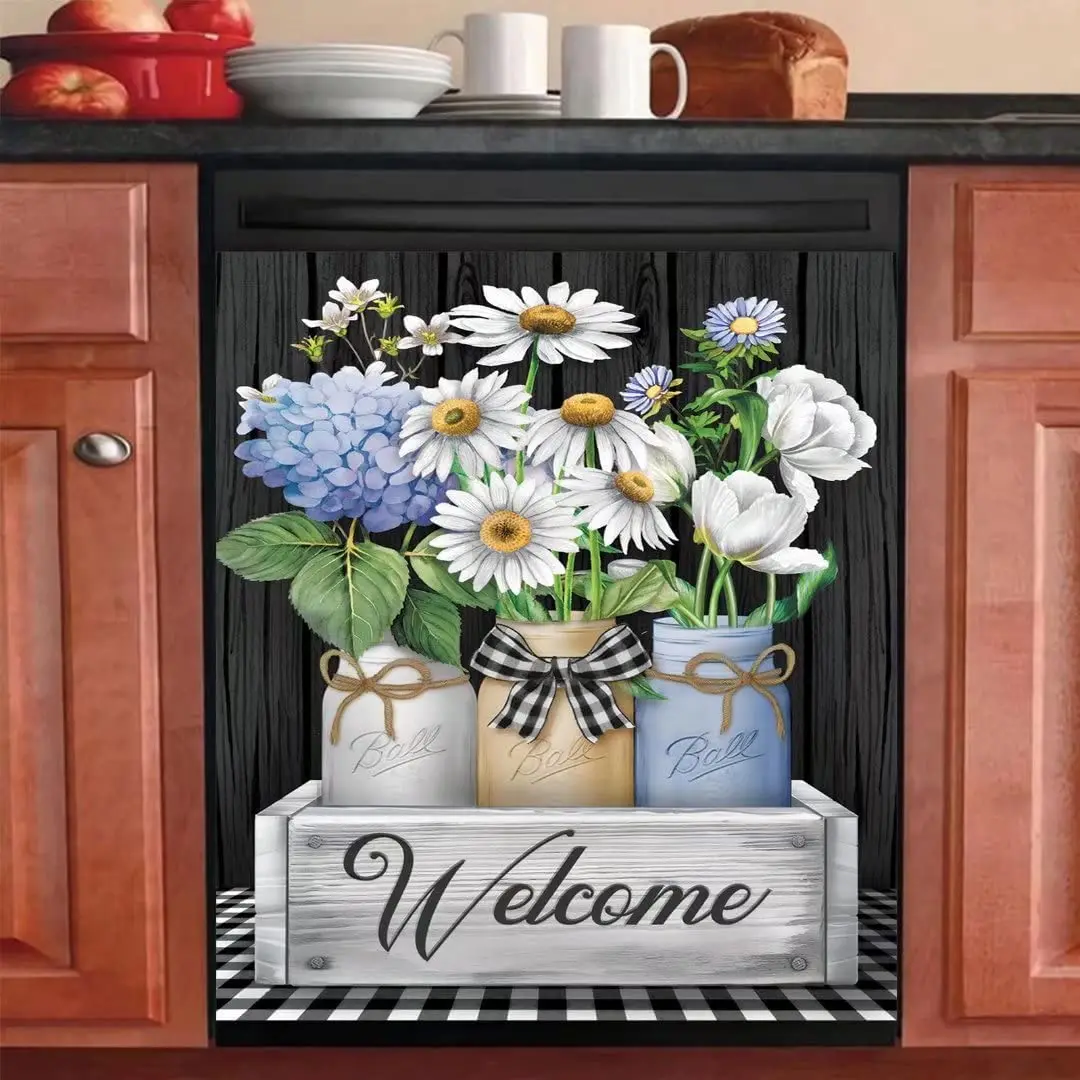 

Greture Flower Daisy Magnet Sticker,Dishwasher Refrigerator Cover Decal,Home Appliance Decoration,Refrigerator Washing Machine W