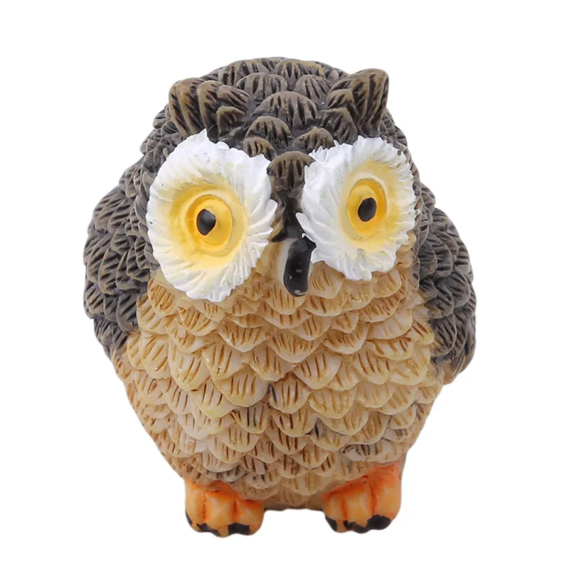 4Pc Leuke Uilen Beeldjes Hars Miniaturen Figurine Craft Bonsai Potten Thuis Fairy Tuin Ornament Decoratie Terrarium Decor - купить по