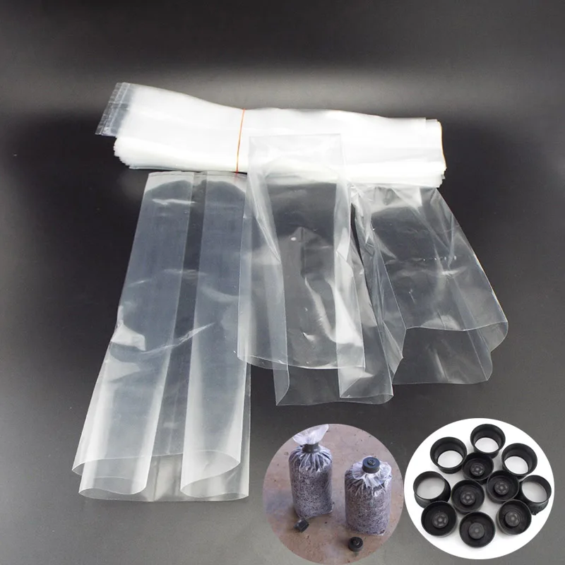 

PVC Mushroom Spawn Grow Bag Pots Growing Planter Plastic High Temperature Planting Nursery Bags Breathable Ring Tools