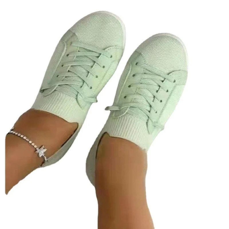 2022 New Spring Autumn Women Flats Sports Vnlcanized Shoes Fashion Breathable Mesh Casual Running Walking Designer Sneakers