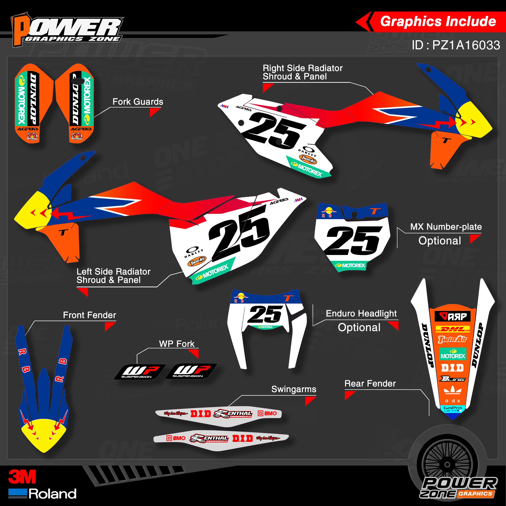 Персонализированные графические фоны PowerZone Team наклейки 3M Набор наклеек для KTM SX SXF