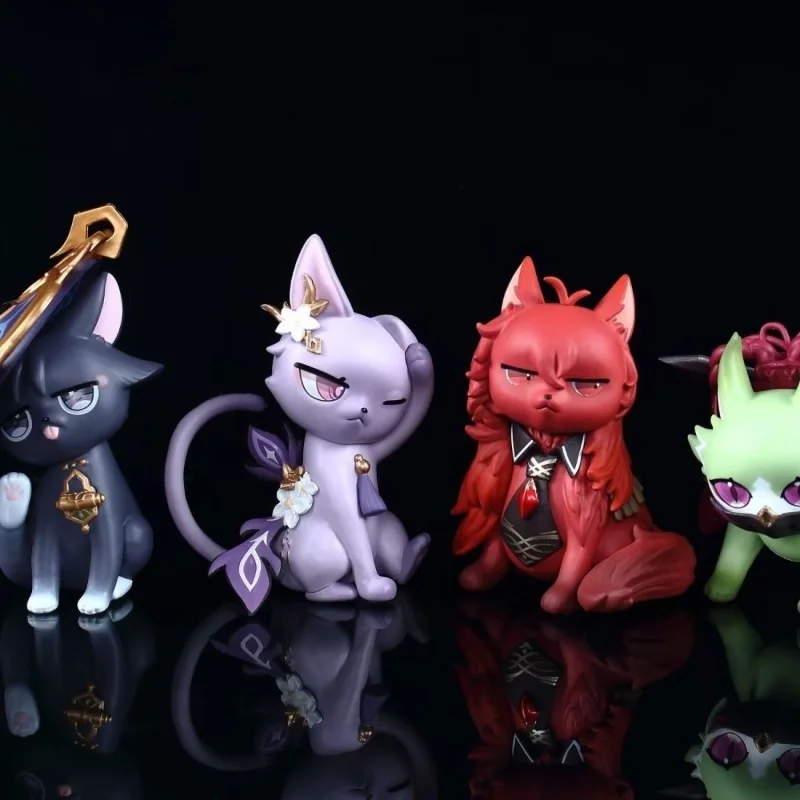 Игра Genshin Impact Zhongli Keqing Miko Cute Wanderer Yae Cat Фигурка Аниме Gk Action ПВХ Украшение Модель