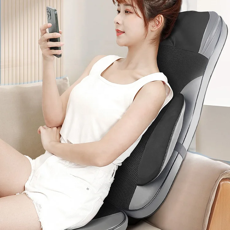 Полноразмерное массажное кресло шиацу для снятия боли в спине красное