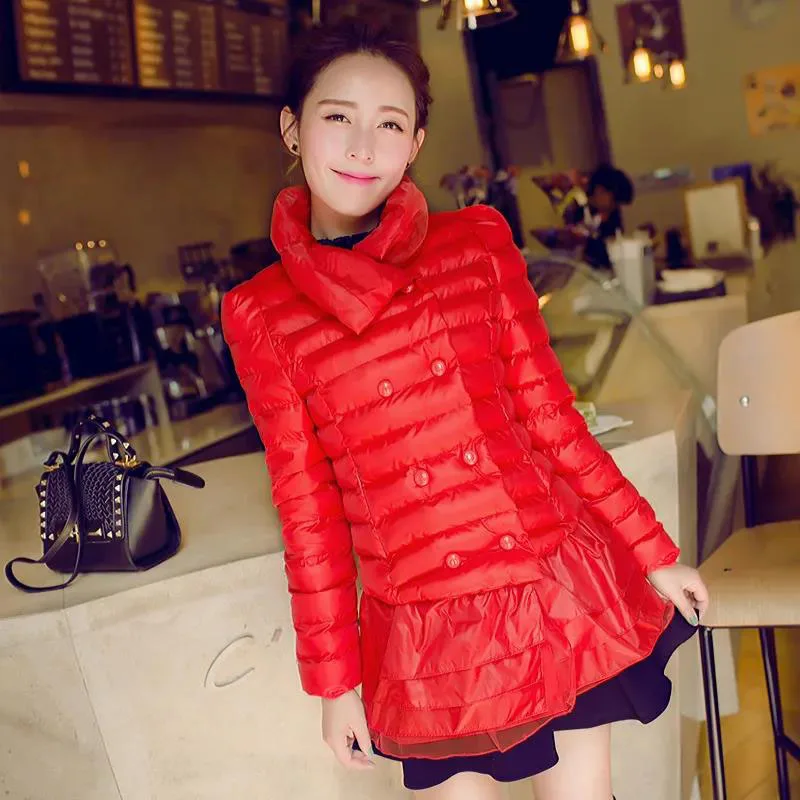 2023 Winter Women Down Cotton Jacket Parkas Double-Breasted casaco feminino Fashion Red Puffer Coats Female Coat Overcoat 4XL enlarge