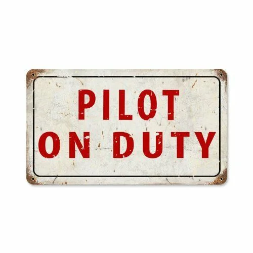 

Винтажный металлический знак Pilot On Duty с люверсами, Настенный декор 12x8 дюймов