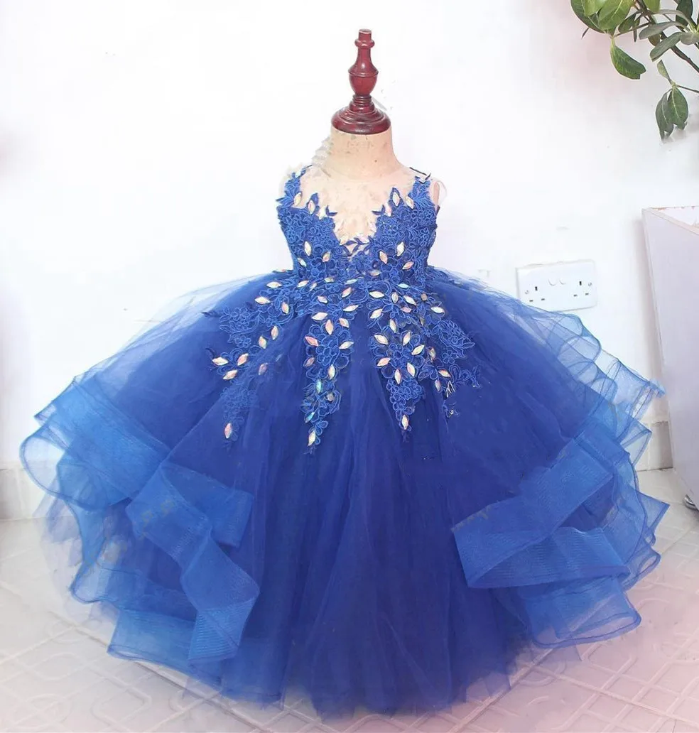 

Кружевное платье с аппликацией и оборками для девочек, платье для вечеринки, мероприятия, детского бального платья, детское платье для фото...