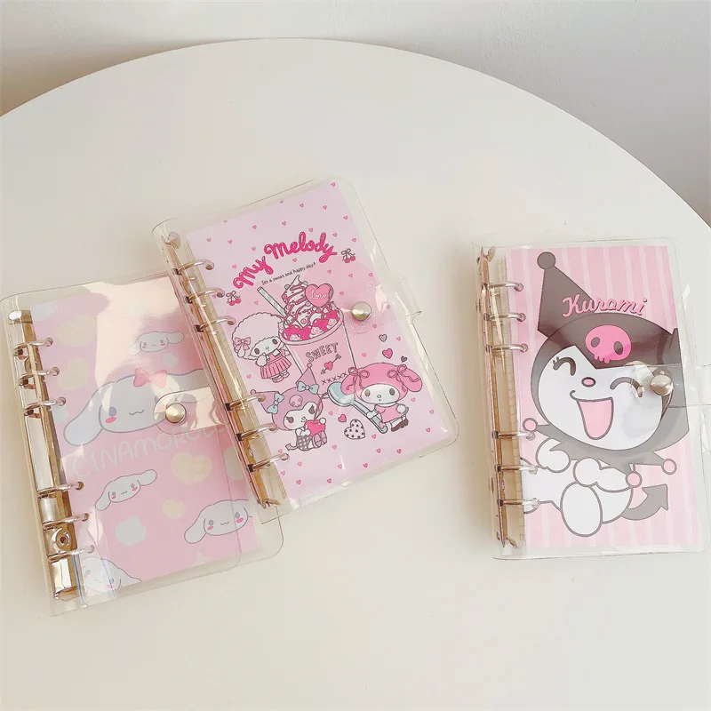 

Net Red Ins Girly Wind Cute Cartoon Anime Kuromi Cinnamoroll Mymelody Plan Loose-leaf Handbook Set Student Notepad Notebook