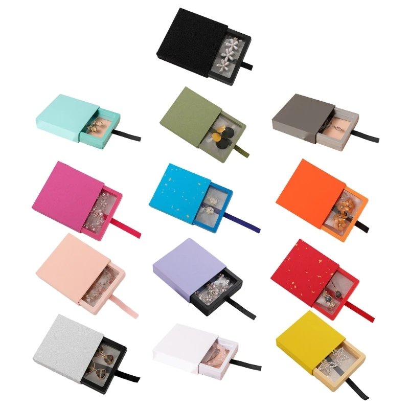 13 цветов ящик подвеска коробка серьги ожерелье кольца для хранения ювелирных