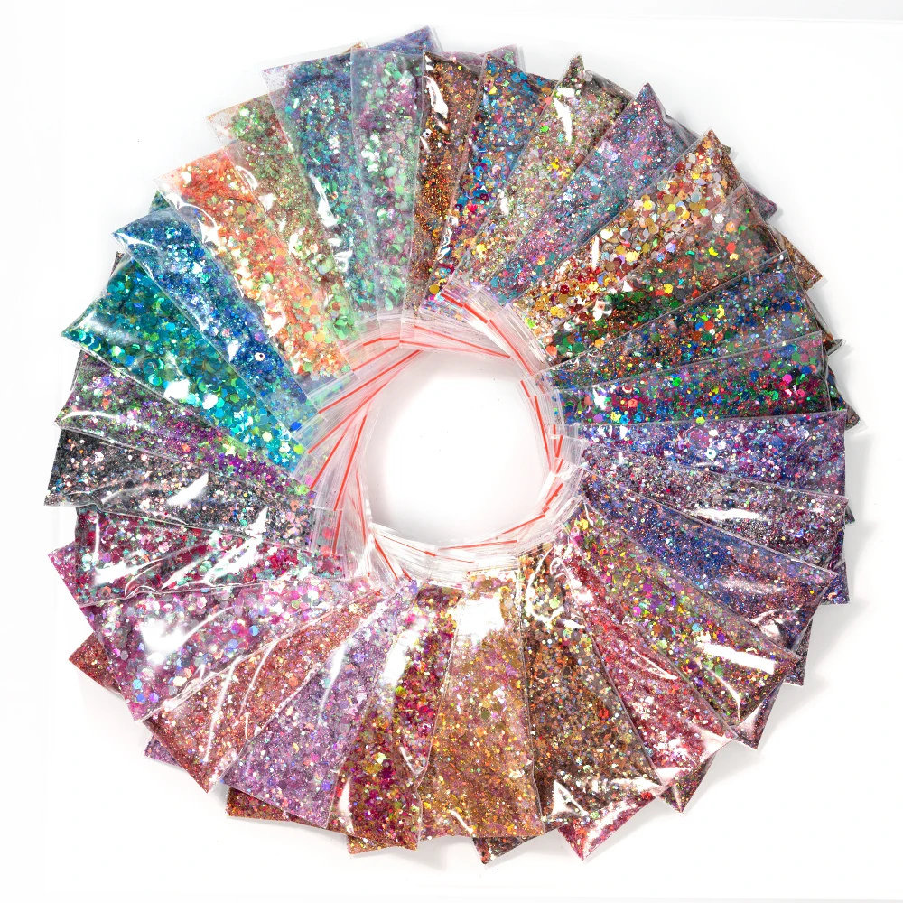 

50g Chameleon Nail Art Sequins Holographic Glitter Flakes Design Confetti Glitter Sequins for Women Girls Nails Hexagon Glitters