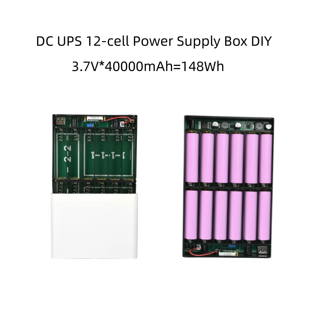 Фото Набор для самостоятельной сборки Power Bank: Корпус для аккумуляторов 18650, без пайки, с регулируемым напряжением, для оптического модема, роутера, NAS, долговечный, стабильный №1