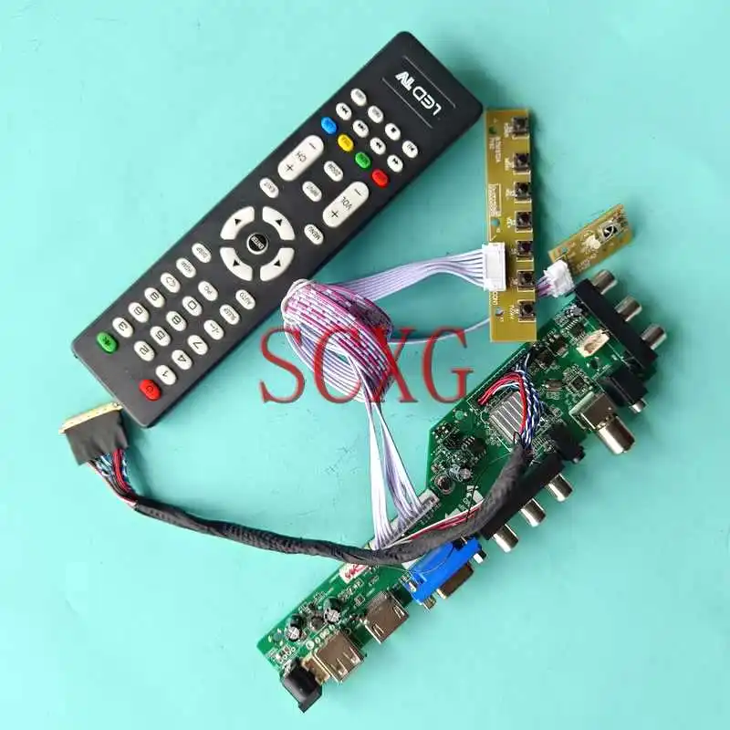 

For LP140WH4-TLA1/TLC1/TLN1/TLP1 DVB Digital LCD Display Driver Board 1366*768 14" USB AV RF Kit LVDS 40 Pin HDMI-Compatible VGA