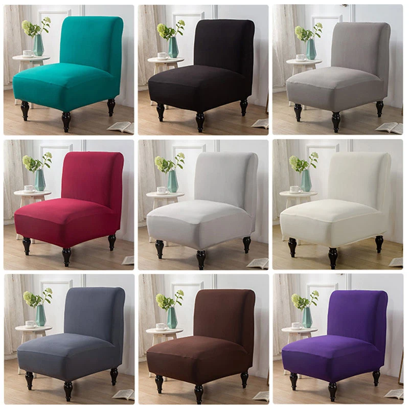 

Stretch Chair Cover Chair Case Single Sofa Cover Armless Chair Cover Fat Chair Cover Sofa Slipcovers Elastic Solid Color Soft
