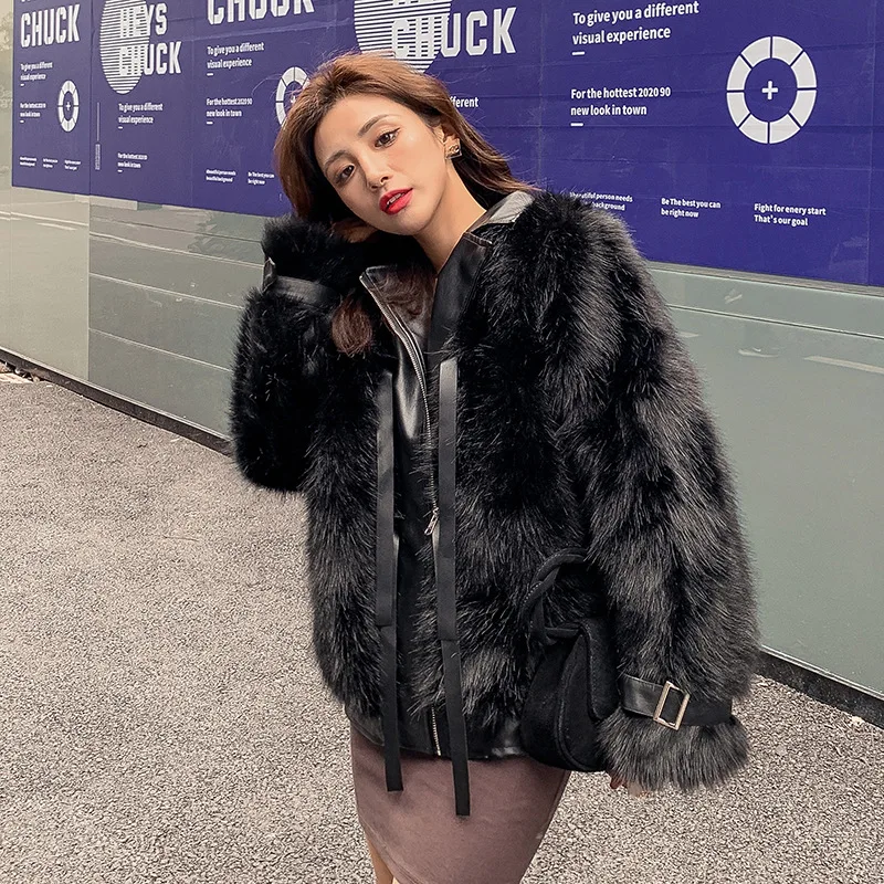 Winter New Women Plush Coats Fashion Design Imitation Fox Fur Short Faux Fur Coat Casual Loose Velvet Warm Top Female Clothing