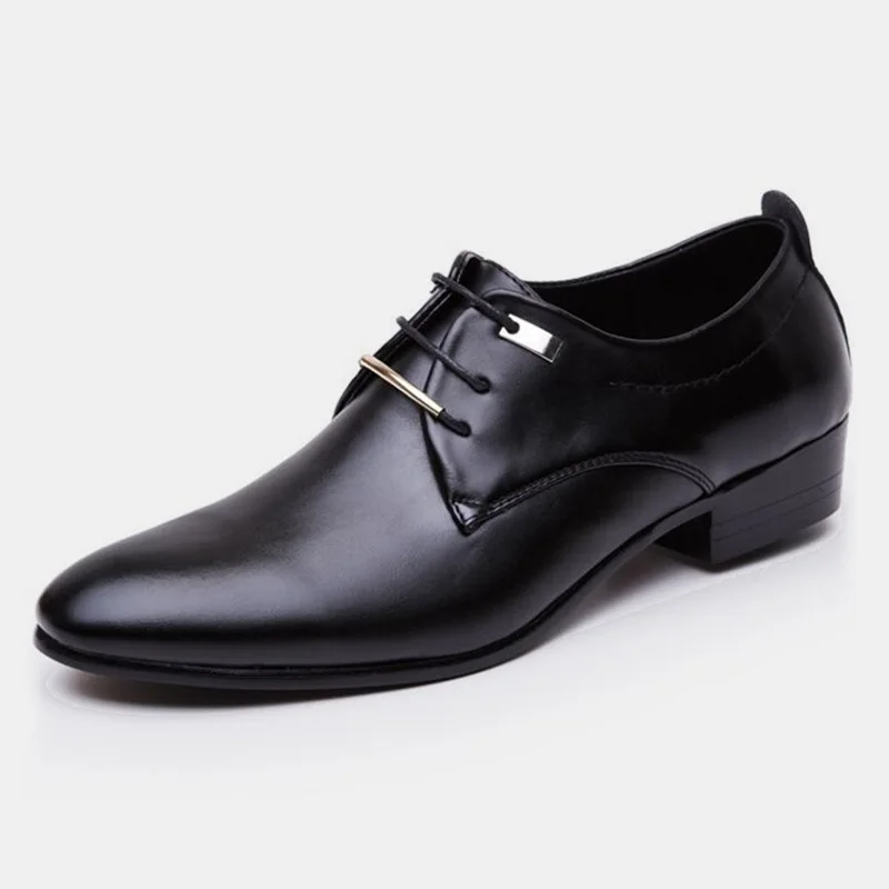 

Men British Leather Shoes 's Formal Business Dress Lace-Up Casual Elegant Work Oxford 2022 New