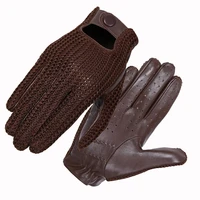 fashion new mens touch screen driving gloves genuine sheepskin leather glove men unlined thin knitting mittens