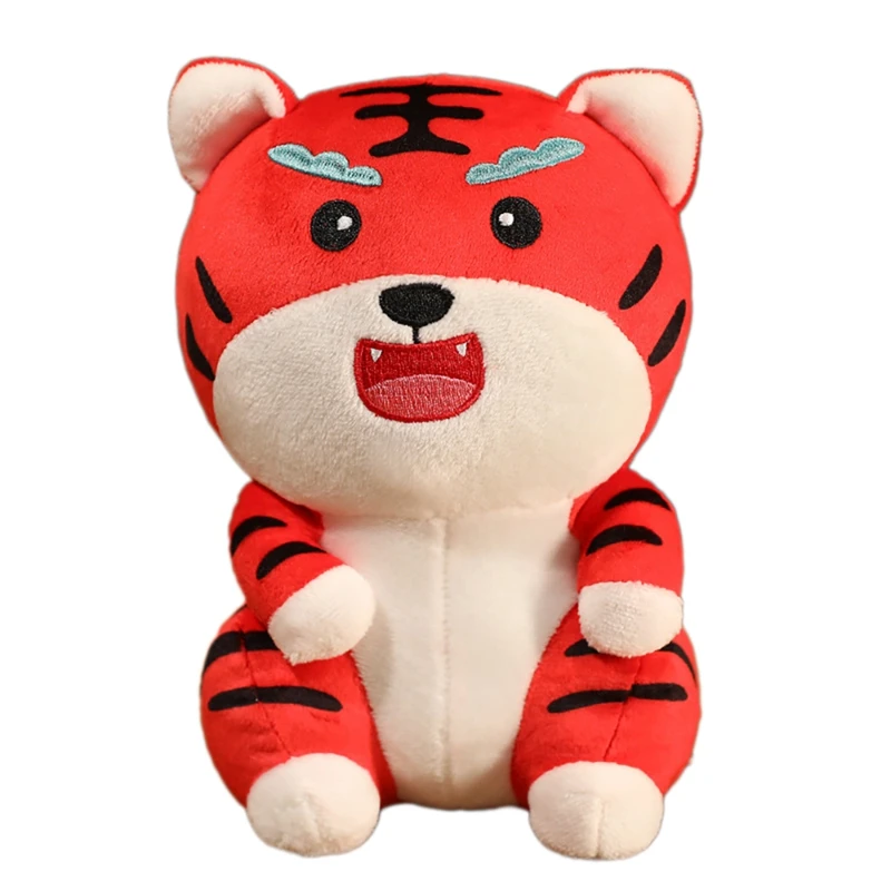 

New Year Decorations 2022 Tiger 22Cm Plush Doll Kids Toy Chinese Style Tiger Mascot Doll Stuffed For Kids Gift