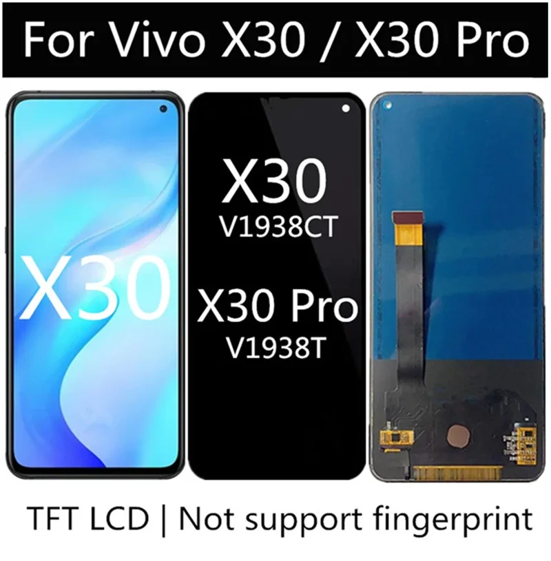 

ЖК-дисплей 6,44 "TFT для VIVO X30 5G, сменный сенсорный экран в сборе для телефона VIVO X30 PRo V1938CT V1938T LCD