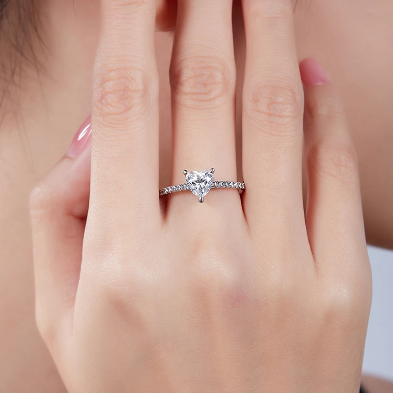 Элегантное Кольцо В Форме Сердца С Лабораторным Бриллиантовым Сертификатом Из