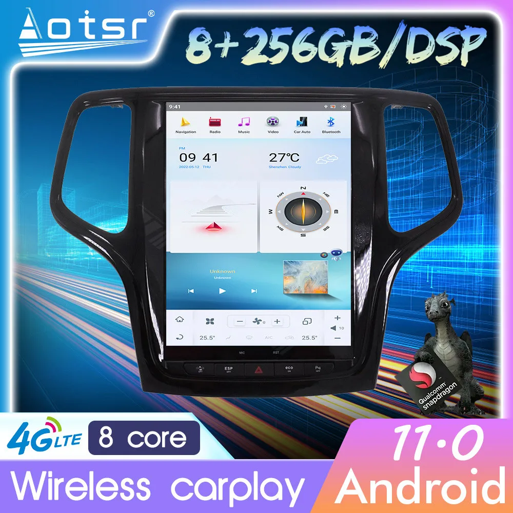 

Android 11 автомобильный Радио центральный мультимедийный плеер аудио Carplay приемник для Jeep Grand Cherokee 2014 - 2018 GPS стерео головное устройство