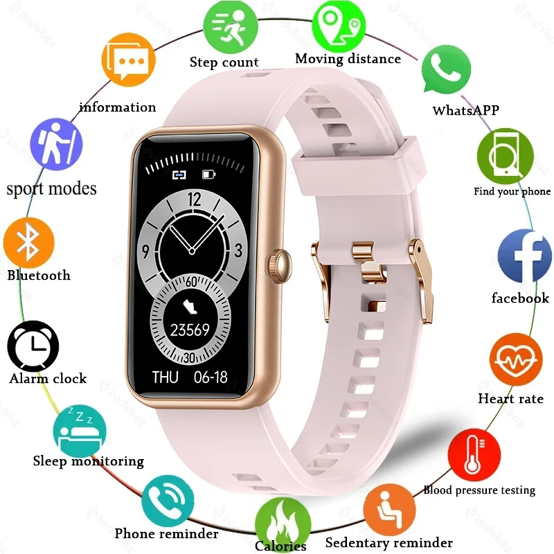 

2022 женские умные часы для телефона Huawei умный Браслет Упражнения для мужчин кровяное давление пульсометр IP68 Водонепроницаемые женские умны...